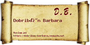 Dobribán Barbara névjegykártya