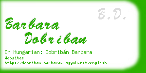 barbara dobriban business card