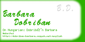barbara dobriban business card